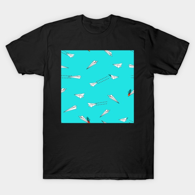 paper airplane dog fighters T-Shirt by B0red